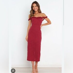 Petal & Pup Red Florez Midi Dress
